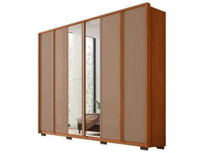 Guarda-roupa Casal com Espelho 4 Gavetas 6 Portas Caemmun Cléo