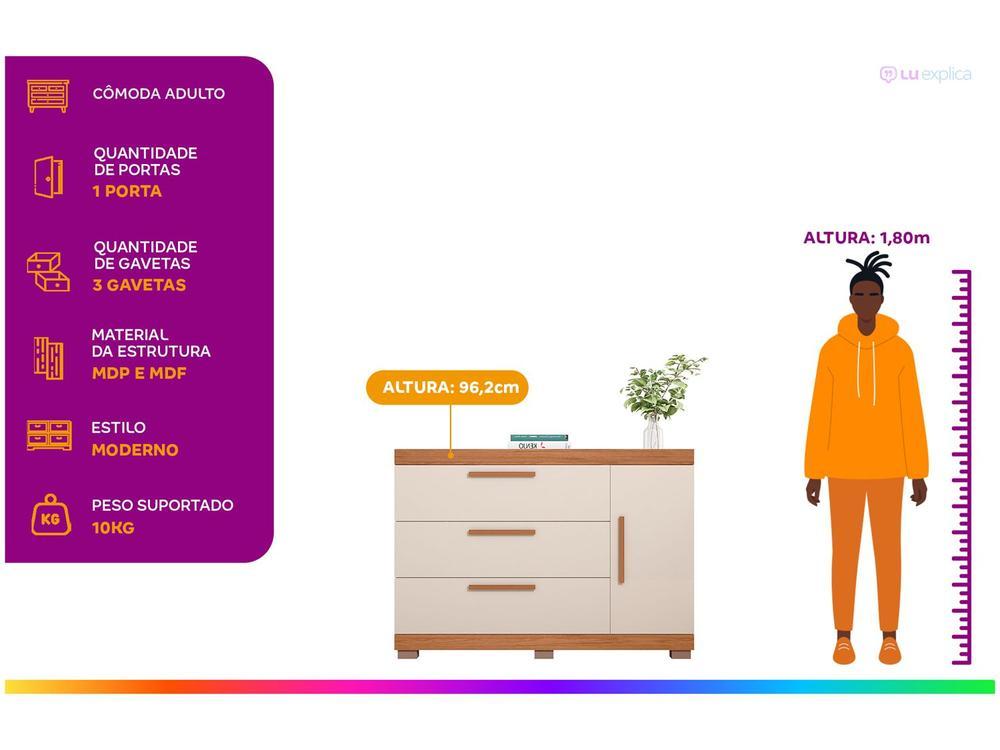 Cômoda Multiuso 3 Gavetas Caemmun Éden - 2