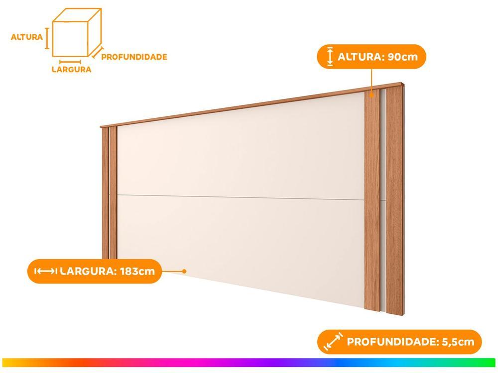 Cabeceira Casal Caemmun Éden Off White e Freijó - 3