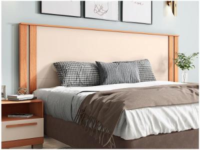 Cabeceira Casal Caemmun Éden Off White e Freijó