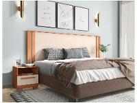 Cabeceira Casal Caemmun Éden Off White e Freijó - 5