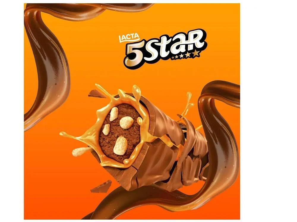 Chocolate 5 Star Recheado com Caramelo e Biscoito Display com 18 Unidades de 40g Lacta - 6