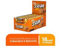 Chocolate 5 Star Recheado com Caramelo e Biscoito Display com 18 Unidades de 40g Lacta - 2