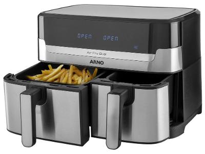 Fritadeira sem Óleo Airfryer Arno Dual 8,3L Inox Digital 1800W AFD2