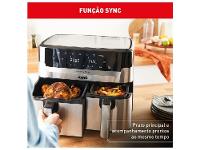 Fritadeira sem Óleo Airfryer Arno Dual 8,3L Inox Digital 1800W AFD2 - 5