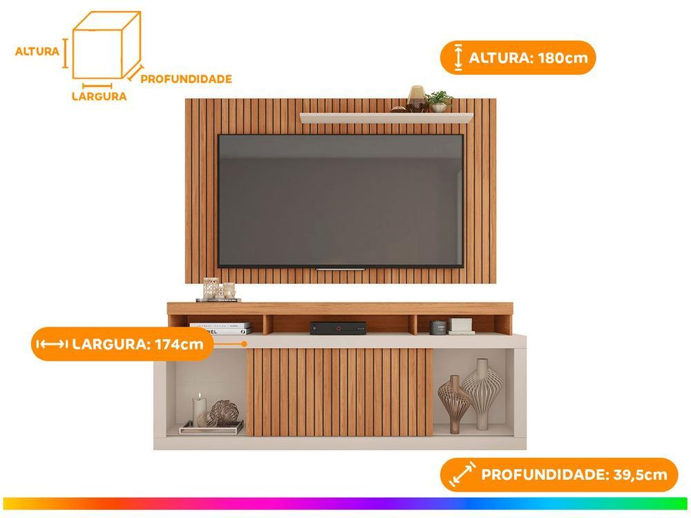 Rack para TV até 60” com Painel 2 Portas Caemmun New Oscar - 3