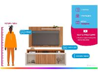 Rack para TV até 60” com Painel 2 Portas Caemmun New Oscar - 2