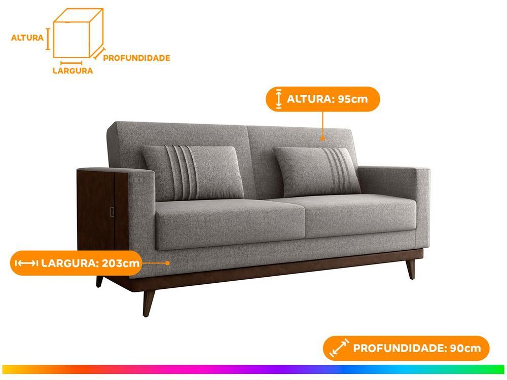 Sofá-cama 3 Lugares Casal Reclinável Facto e Linho Matrix Esther - 4