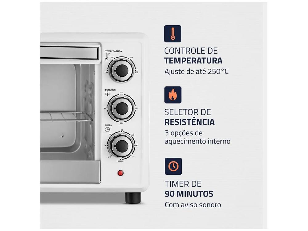 Forno Elétrico de Bancada Mondial Multifuncional 42L Branco e Prata Grand Family II FRN-42-W - 5