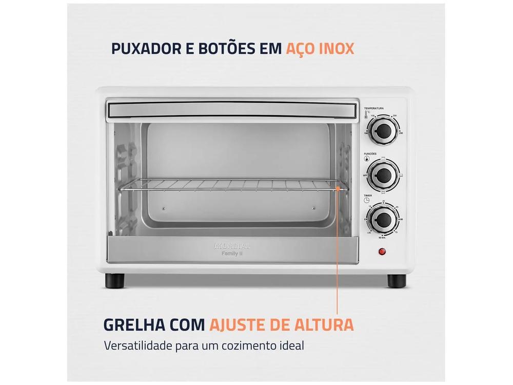 Forno Elétrico de Bancada Mondial Multifuncional 42L Branco e Prata Grand Family II FRN-42-W - 6