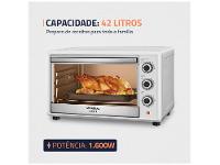 Forno Elétrico de Bancada Mondial Multifuncional 42L Branco e Prata Grand Family II FRN-42-W - 3