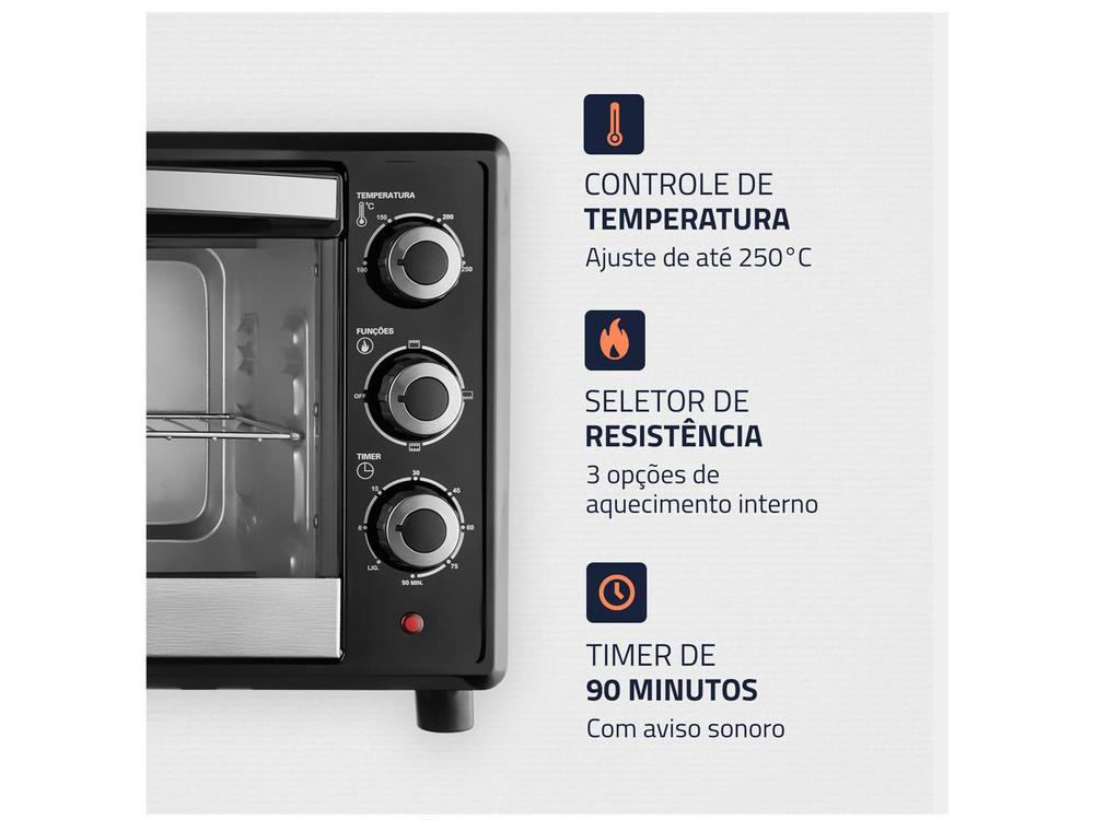 Forno Elétrico de Bancada Mondial Multifuncional 42L Preto e Prata Grand Family II FRN-42-B - 5