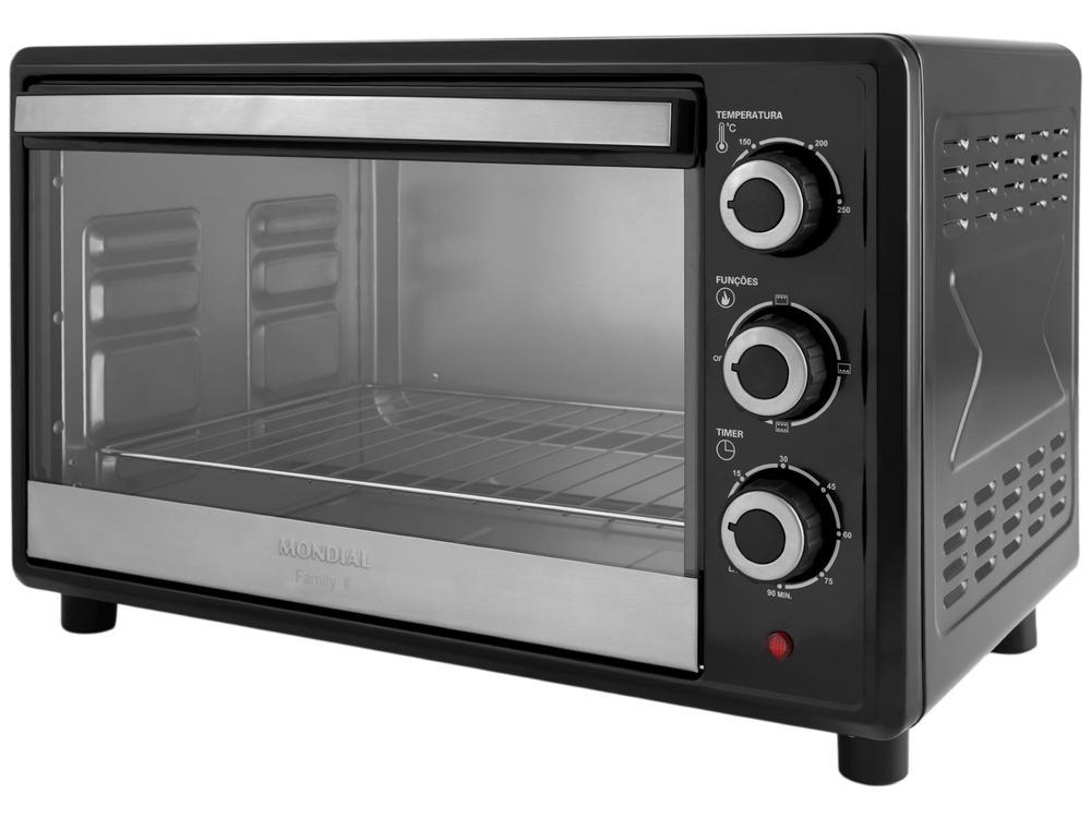 Forno Elétrico de Bancada Mondial Multifuncional 42L Preto e Prata Grand Family II FRN-42-B - 8