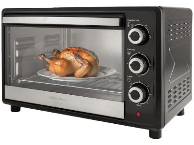 Forno Elétrico de Bancada Mondial Multifuncional 42L Preto e Prata Grand Family II FRN-42-B