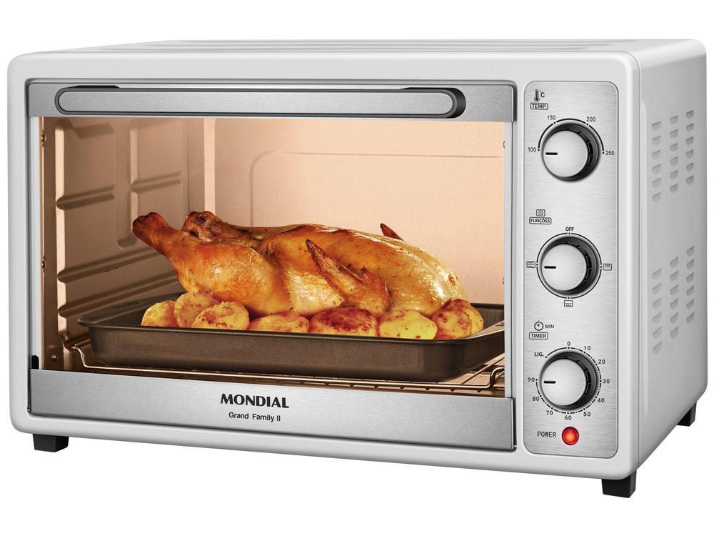 Forno Elétrico de Bancada Mondial Multifuncional 52L Branco e Prata Grand Family II FRN-52-W - 1