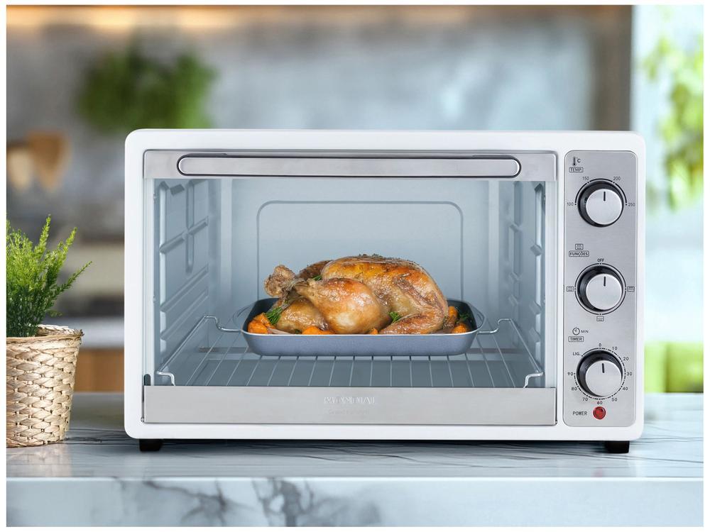 Forno Elétrico de Bancada Mondial Multifuncional 52L Branco e Prata Grand Family II FRN-52-W - 2