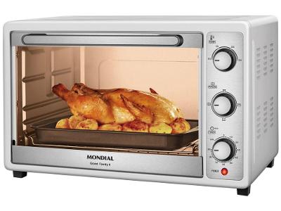 Forno Elétrico de Bancada Mondial Multifuncional 52L Branco e Prata Grand Family II F