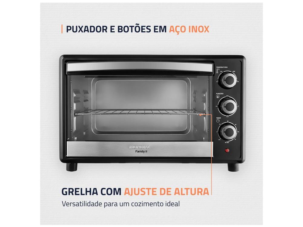 Forno Elétrico de Bancada Mondial Multifuncional 42L Preto e Prata Grand Family II FRN-42-B - 6