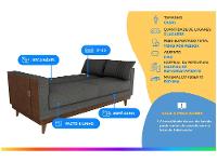 Sofá-cama 3 Lugares Casal Reclinável Facto e Linho Matrix Esther - 2