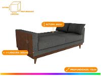 Sofá-cama 3 Lugares Casal Reclinável Facto e Linho Matrix Esther - 5