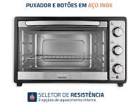 Forno Elétrico de Bancada Mondial Multifuncional 52L Preto e Prata Grand Family II FRN-52-B - 6