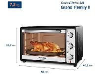 Forno Elétrico de Bancada Mondial Multifuncional 52L Preto e Prata Grand Family II FRN-52-B - 8