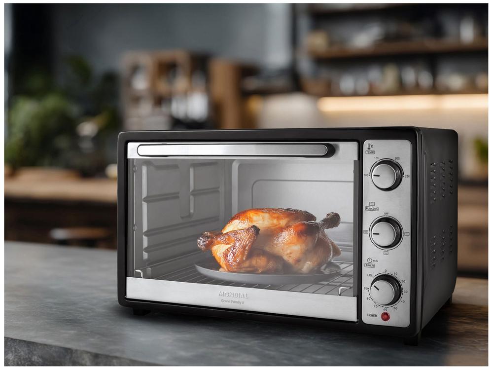 Forno Elétrico de Bancada Mondial Multifuncional 52L Preto e Prata Grand Family II FRN-52-B - 2