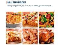 Forno Elétrico de Bancada Mondial Multifuncional 52L Preto e Prata Grand Family II FRN-52-B