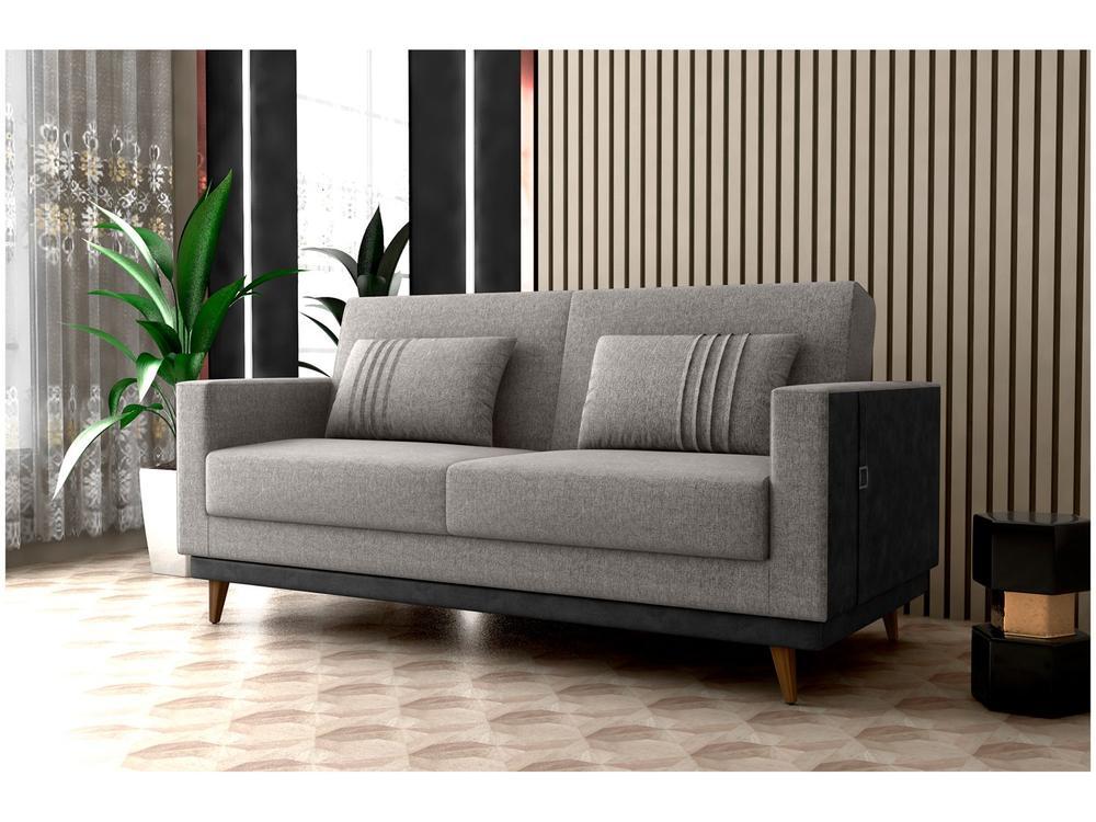 Sofá-cama 3 Lugares Casal Reclinável Facto e Linho Matrix Esther - 1