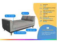 Sofá-cama 3 Lugares Casal Reclinável Facto e Linho Matrix Esther - 2