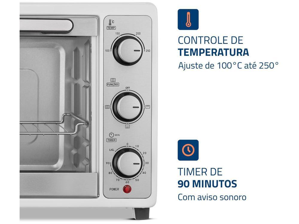 Forno Elétrico de Bancada Mondial Multifuncional 52L Branco e Prata Grand Family II FRN-52-W - 5