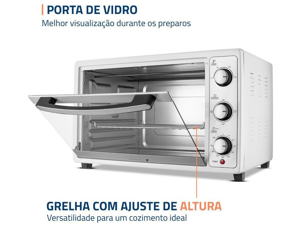 Forno Elétrico de Bancada Mondial Multifuncional 52L Branco e Prata Grand Family II FRN-52-W - 7