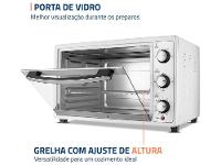 Forno Elétrico de Bancada Mondial Multifuncional 52L Branco e Prata Grand Family II FRN-52-W - 7