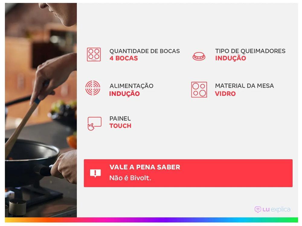 Cooktop 4 Bocas Indução Mondial Touch Preto Acendimento Automático CTI-03 - 2