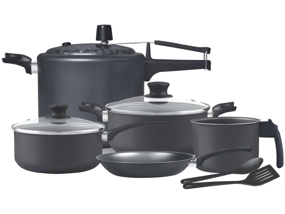 Jogo de Panelas Panelux Antiaderente de Alumínio Grafite 7 Peças Magnific - 1