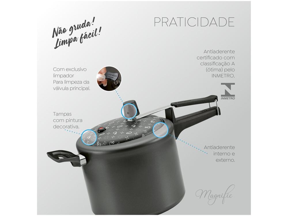 Jogo de Panelas Panelux Antiaderente de Alumínio Grafite 7 Peças Magnific - 8