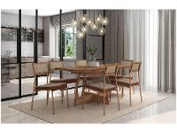 Mesa de Cozinha 6 Cadeiras Retangular Sara Carraro - 1