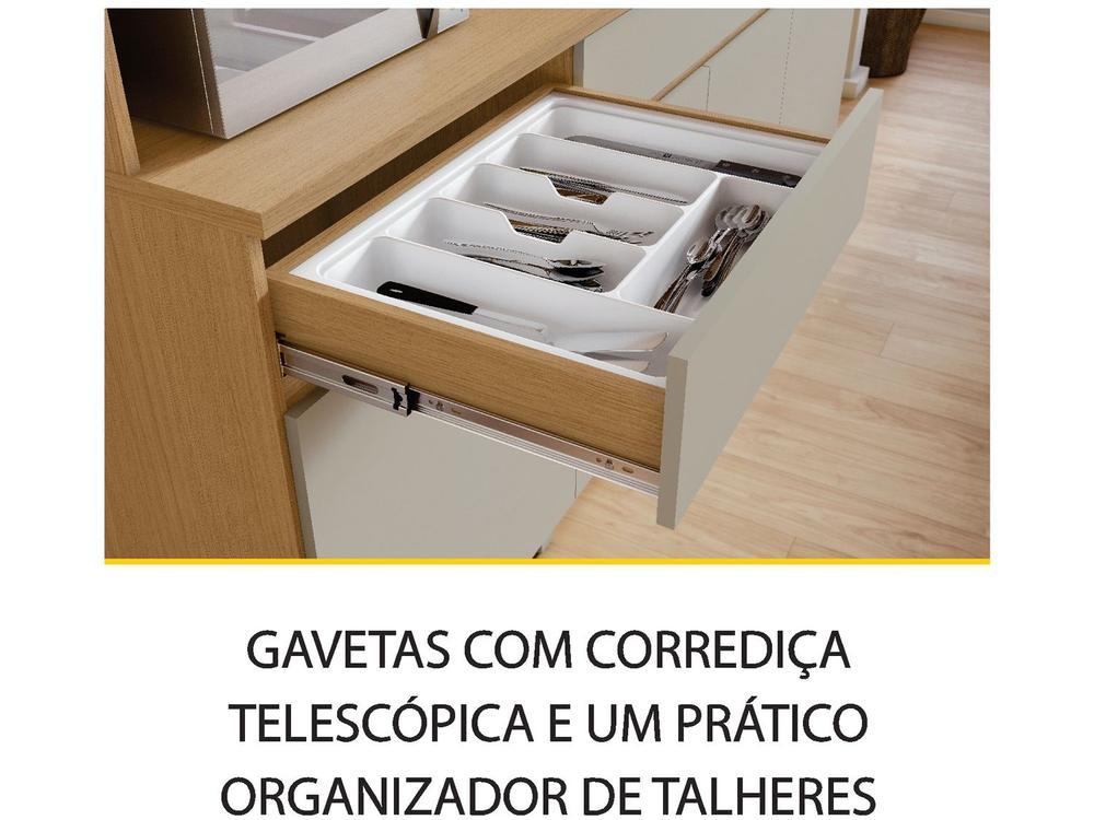 Armário de Cozinha Compacta Nesher Realeza com Balcão 100% MDF 6 Portas 3 Gavetas - 6