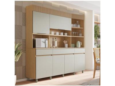 Armário de Cozinha Compacta Nesher Realeza com Balcão 100% MDF 6 Portas 3 Gavetas