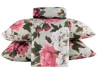 Jogo de Cama Casal de Poliéster Marcelino Têxtil 170 Fios Premier Provençal Branco e Rosa 4 Peças - 1