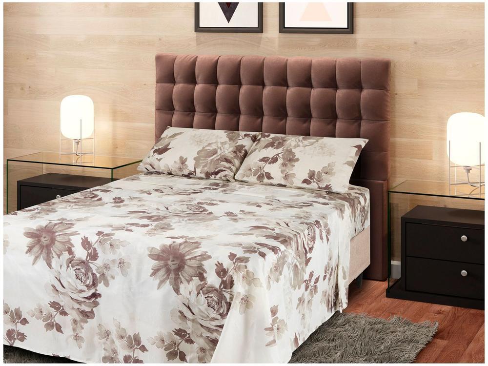 Jogo de Cama Casal de Poliéster Marcelino Têxtil 170 Fios Premier Clamart Cinza e Branco 4 Peças - 2