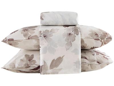 Jogo de Cama Casal de Poliéster Marcelino Têxtil 170 Fios Premier Clamart Cinza e