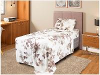 Jogo de Cama Solteiro de Poliéster Marcelino Têxtil 170 Fios Premier Clamart Cinza e Branco 3 Peças - 2