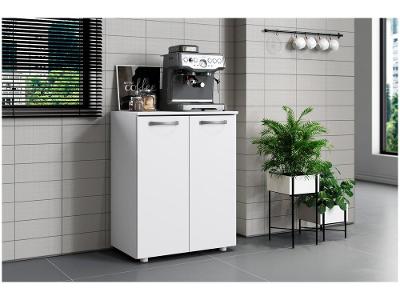 Balcão Multiuso Cantinho do Café com 2 portas Aramóveis Branco Denver