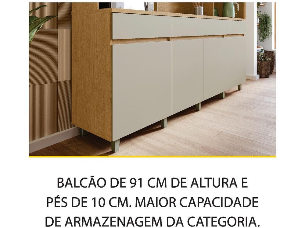 Armário de Cozinha Compacta Nesher Realeza com Balcão 100% MDF 5 Portas 2 Gavetas - 4