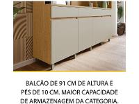 Armário de Cozinha Compacta Nesher Realeza com Balcão 100% MDF 5 Portas 2 Gavetas