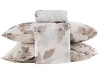 Jogo de Cama Queen de Poliéster Marcelino Têxtil 170 Fios Premier Clamart Cinza e Branco 4 Peças - 1