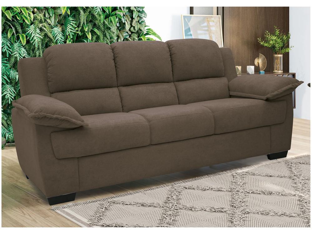 Sofá 3 Lugares Suede Carmel Linoforte - 1