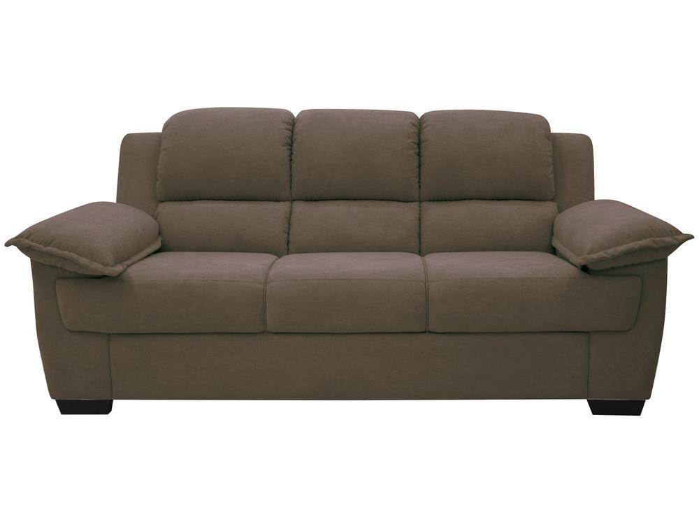 Sofá 3 Lugares Suede Carmel Linoforte - 5