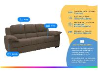 Sofá 3 Lugares Suede Carmel Linoforte - 2